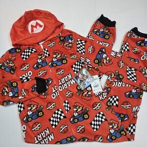 Nintendo Super Mario Kart Hooded Zip Pajama Suit Size M (8) NEW